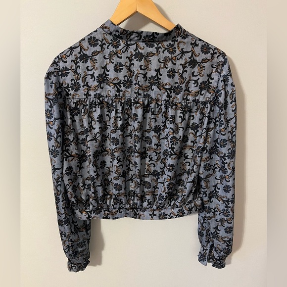 Top Shop Floral Silky Button Down Size 12 - Picture 9 of 10